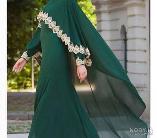 مدل لباس مجلسی شنل دار در طرح های امروزی شیک و زیبا