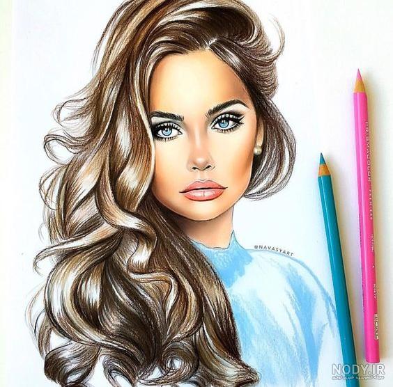 عکس نقاشی فانتزی مداد رنگی ❤️ [ بهترین تصاویر ]