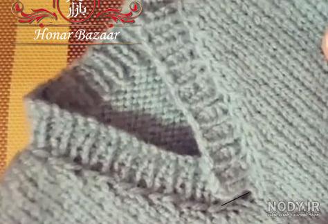 آموزش بافت پلیور مردانه با یقه هفت