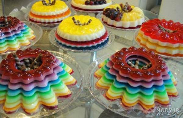 طرز تهیه ژله رنگین کمان مجلسی با بستنی