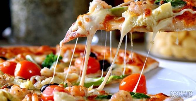 عکس غذای پیتزا ماکارونی
