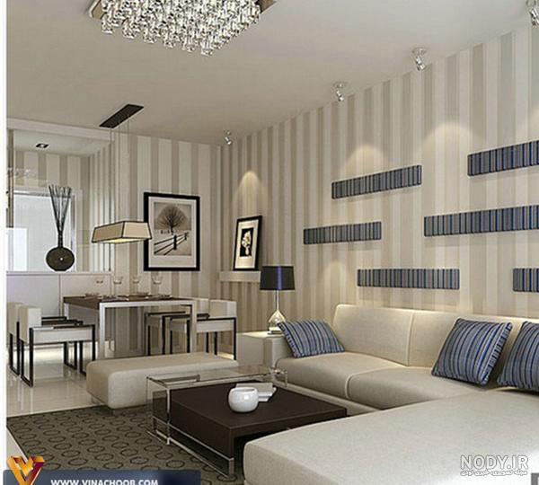دکوراسیون پذیرایی با کاغذ دیواری بسیار متفاوت و جذاب می شود - وینا چوب