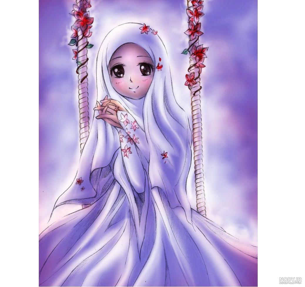 عکس نقاشی دختر با حجاب زیبا عکس نقاشی دختر با حجاب زیبا