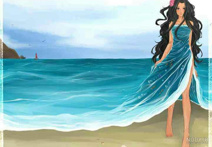 عکس کنار دریا دخترانه