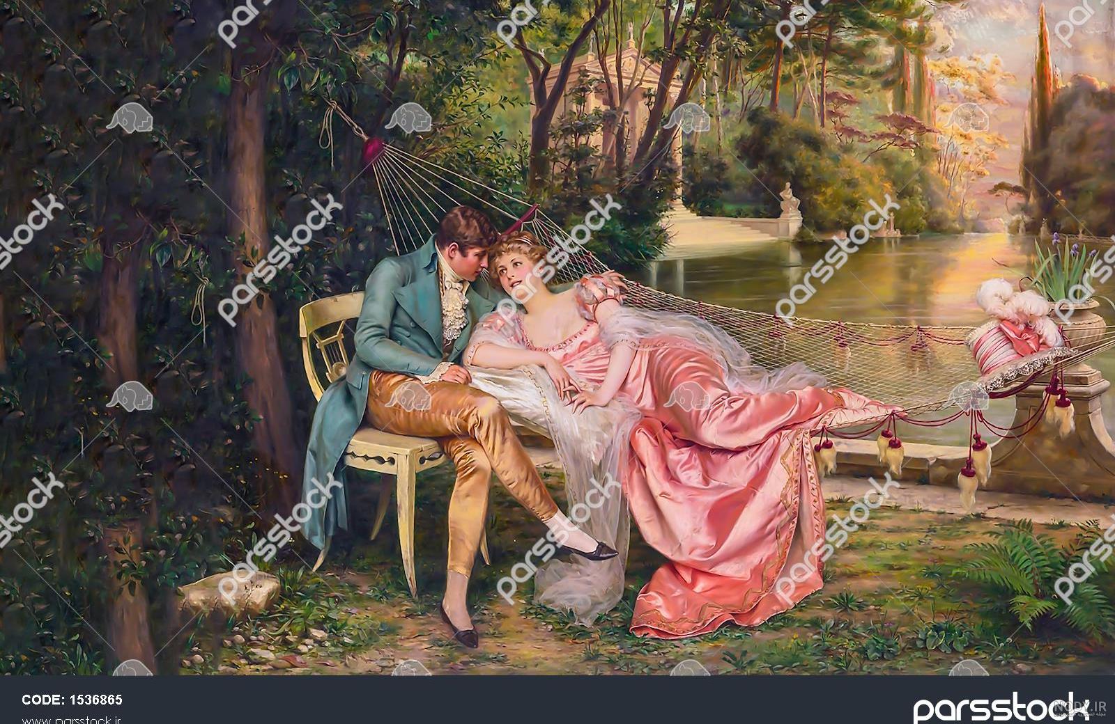 نقاشی رنگ روغن یک عاشقانه زیبا 1536865 نقاشی رنگ روغن یک عاشقانه زیبا 1536865