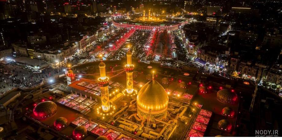 عکس حرم امام حسین در شب جمعه عکس حرم امام حسین در شب جمعه
