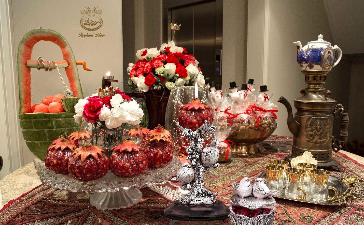 تزیین سفره شب یلدا عروس