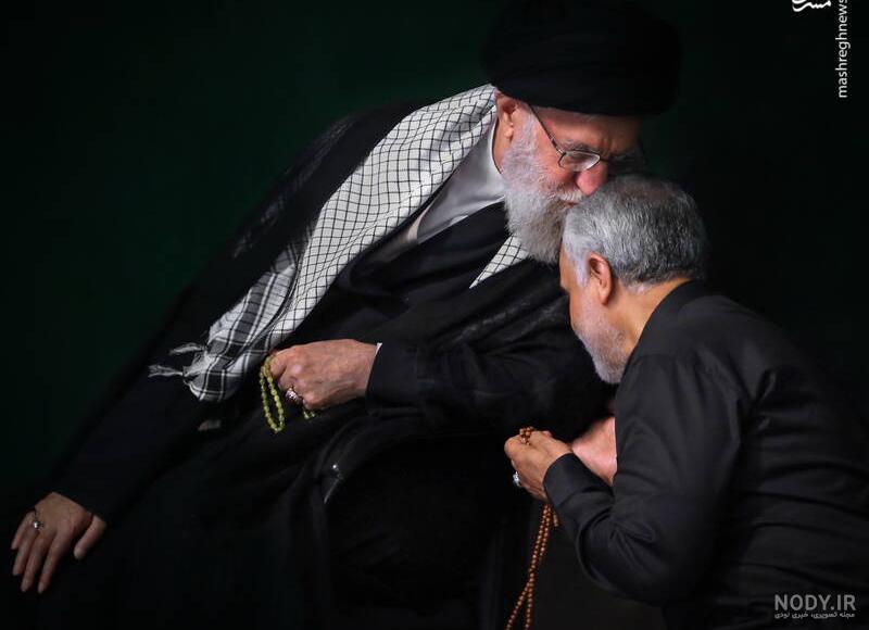 عکس شهید سلیمانی و رهبر
