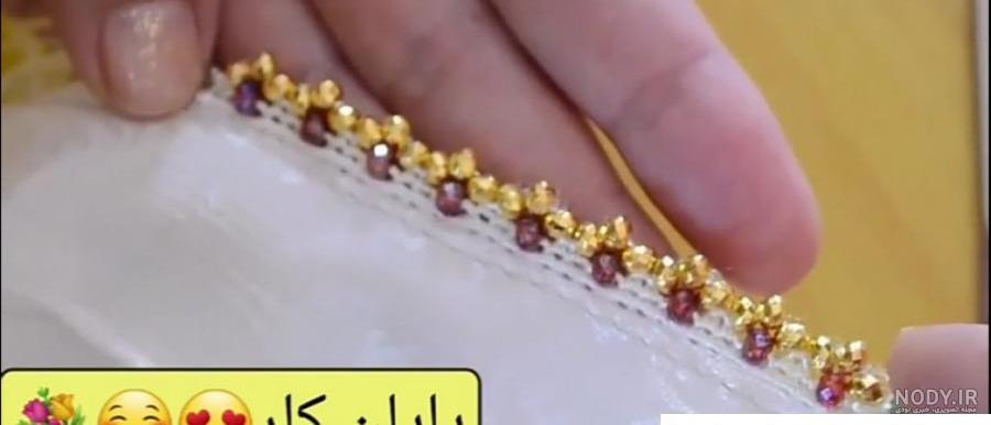 قلاب بافی روی روسری بلوچی(کریشی) - عکس ویسگون قلاب بافی روی روسری بلوچی(کریشی) - عکس ویسگون