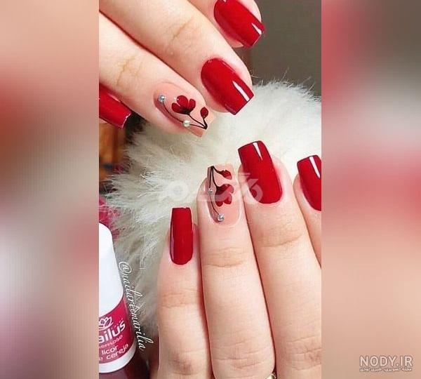 مدل طراحی ناخن قرمز شیک و جدید+ لاک قرمز شاین و با کلاس مدل طراحی ناخن قرمز شیک و جدید+ لاک قرمز شاین و با کلاس
