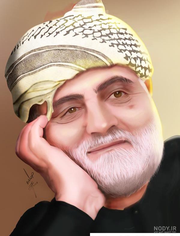 نقاشی چهره قاسم سلیمانی ❤️ [ بهترین تصاویر ]