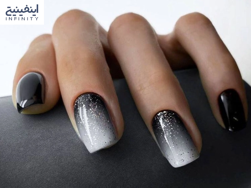 مدل های طراحی ناخن مشکی مینیمال و ساده دخترانه
