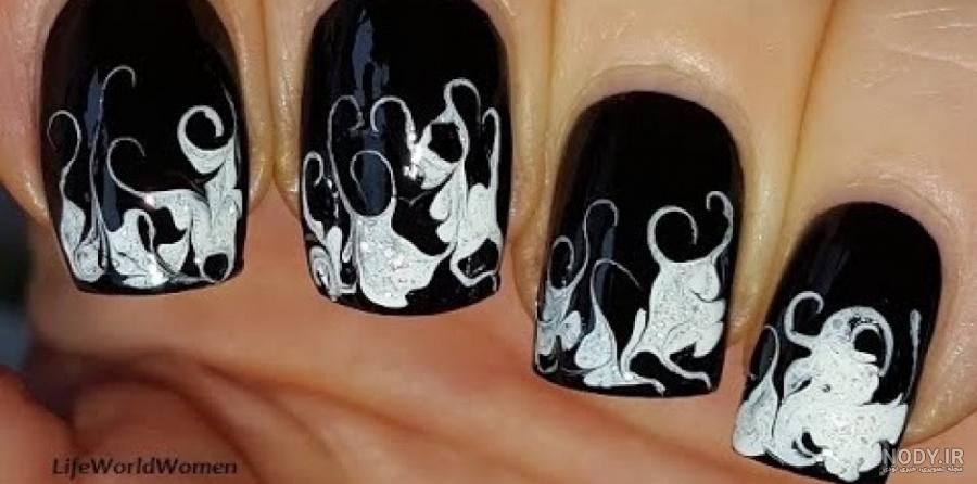 مدل های طراحی ناخن مشکی مینیمال و ساده دخترانه