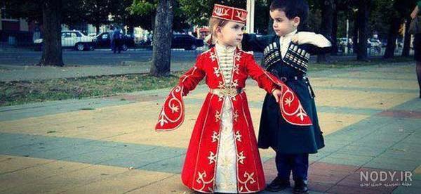 مدل لباس محلی سنتی ترکی آذری دخترانه - لباس محلی ترکی آذربایجانی