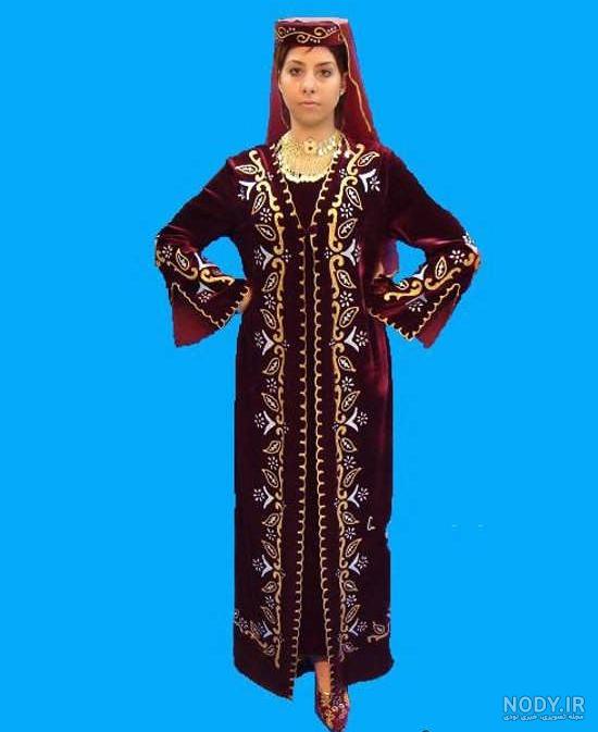 مدل لباس محلی سنتی ترکی آذری دخترانه - لباس محلی ترکی آذربایجانی