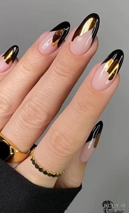 عکس لاک ژل سفید و مشکی