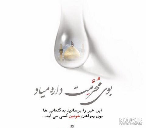 عکس نوشته بوی محرمش میاد خیمه و پرچمش میاد