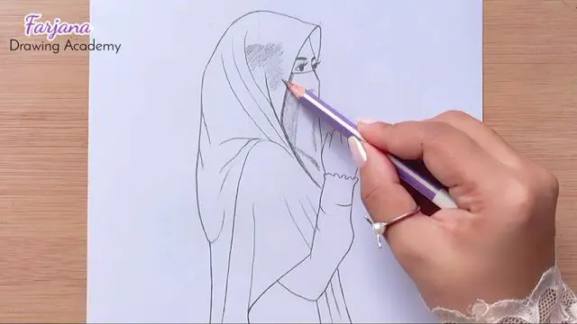 نقاشی دختر حجابی