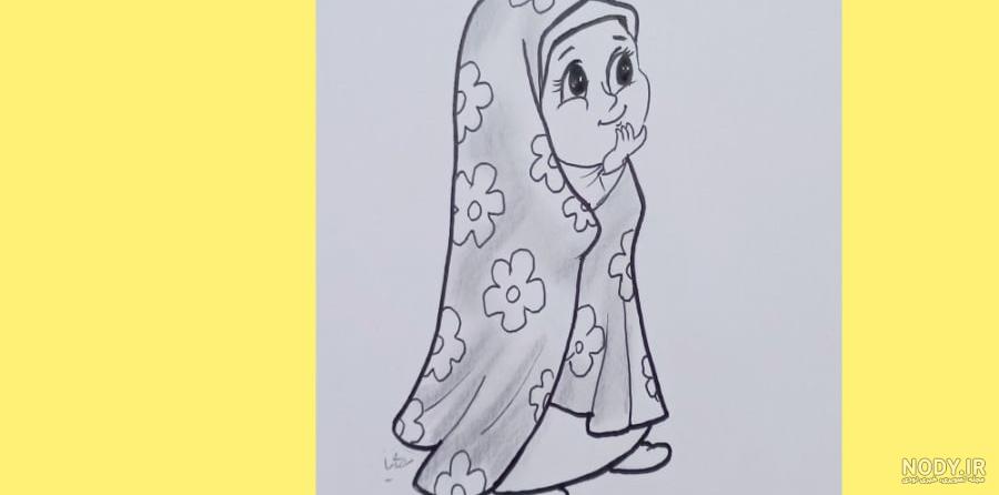 نقاشی یک دختر حجابی نقاشی یک دختر حجابی