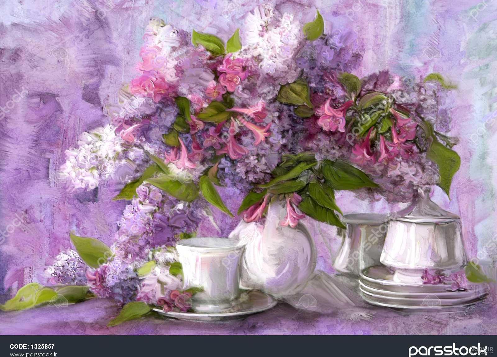 تصویر گل یاس بنفش آبرنگ 1254786 تصویر گل یاس بنفش آبرنگ 1254786