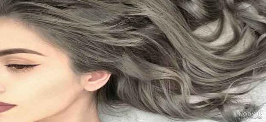 عکس ترکیب رنگ مو دودی خاکستری