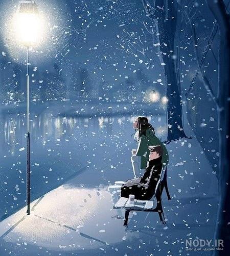 ۲۵ عکس برف در شب؛ عکس های عاشقانه‌ برفی - ستاره