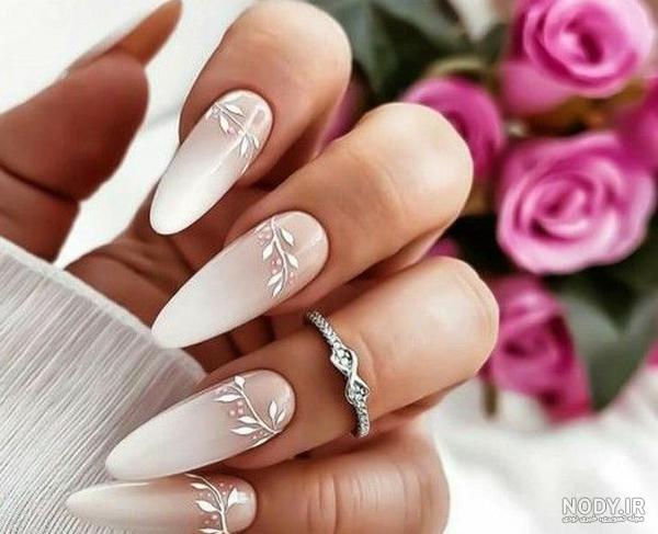 طراحی ناخن عروس سفید 2017