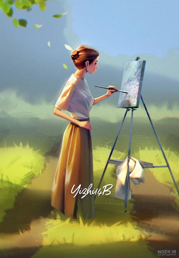 عکس دختر نقاشی شده عکس دختر نقاشی شده