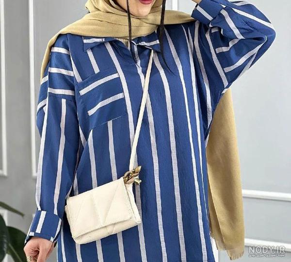 مدل تونیک چین دار جدید و دخترانه + مدل تونیک کمر چین دار