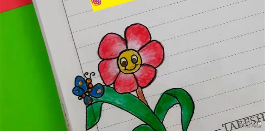 نقاشی گل گوشه دفتر - عکس نودی نقاشی گل گوشه دفتر - عکس نودی