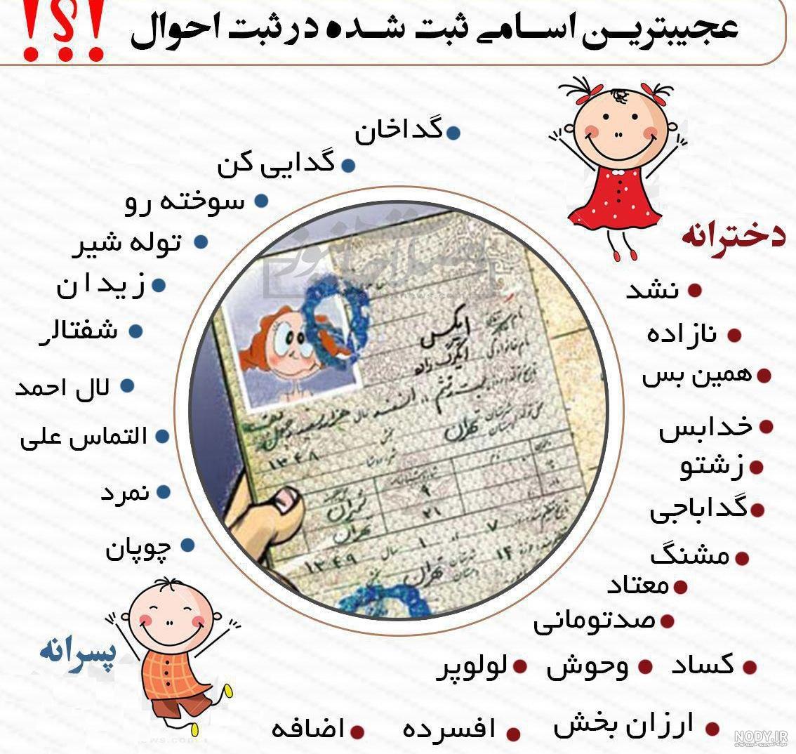 عجیب‌ترین اسامی ثبت شده در ثبت احوال