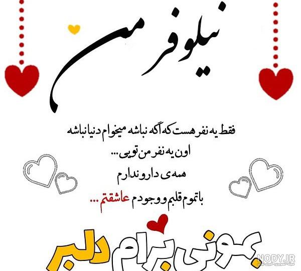 عکس نوشته ی نیلوفر جان تولدت مبارک ۱۴۰۰ - عکس نودی