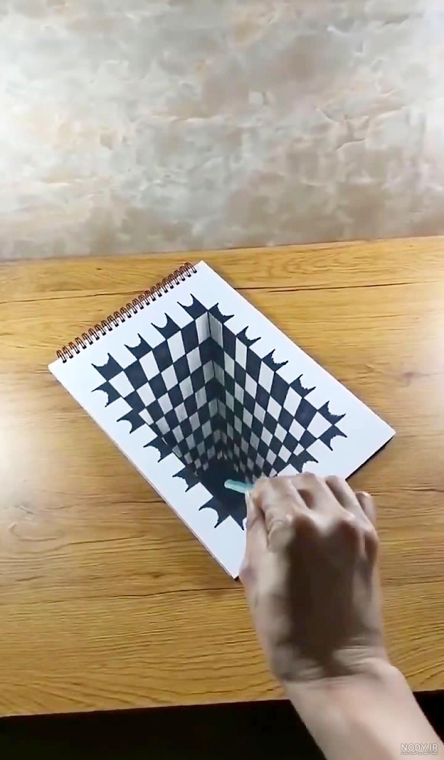 نقاشی سه بعدی نردبان
