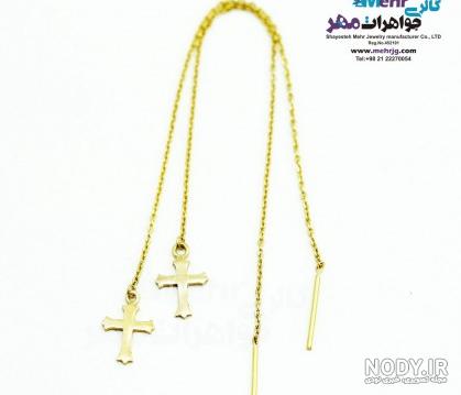 گوشواره طلا بخیه ای طرح قلب پیچ دار کد E2442