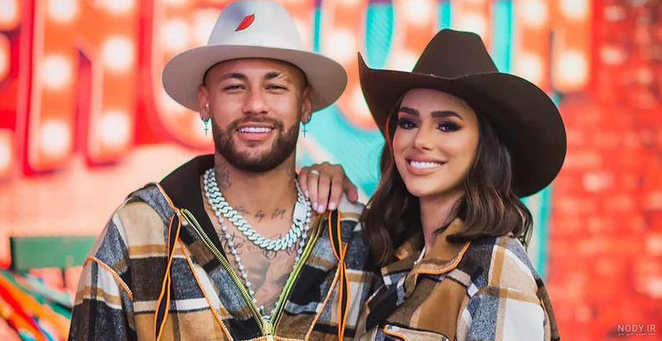 عکس نیمار و همسرش در استخر