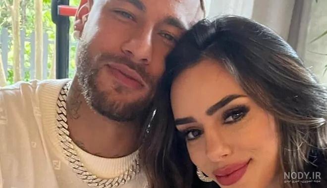 عکس نیمار و همسرش در استخر