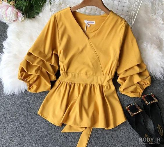 عکس تاپ یقه گرد