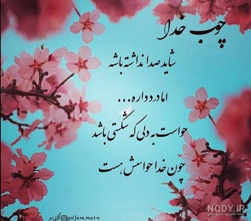عکس نوشته درباره چوب خدا صدا نداره