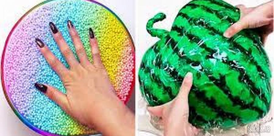 مخلوط کردن اسلایم های رنگی _ ساخت اسلایم خوشگل و فوق العاده
