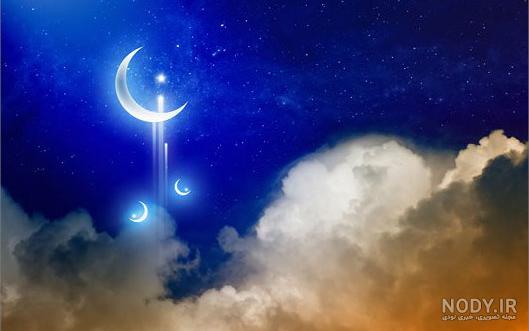 عکس ماه و ستاره در شب