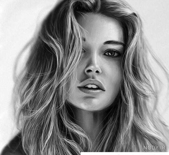 عکس نقاشی صورت یک زن - عکس نودی