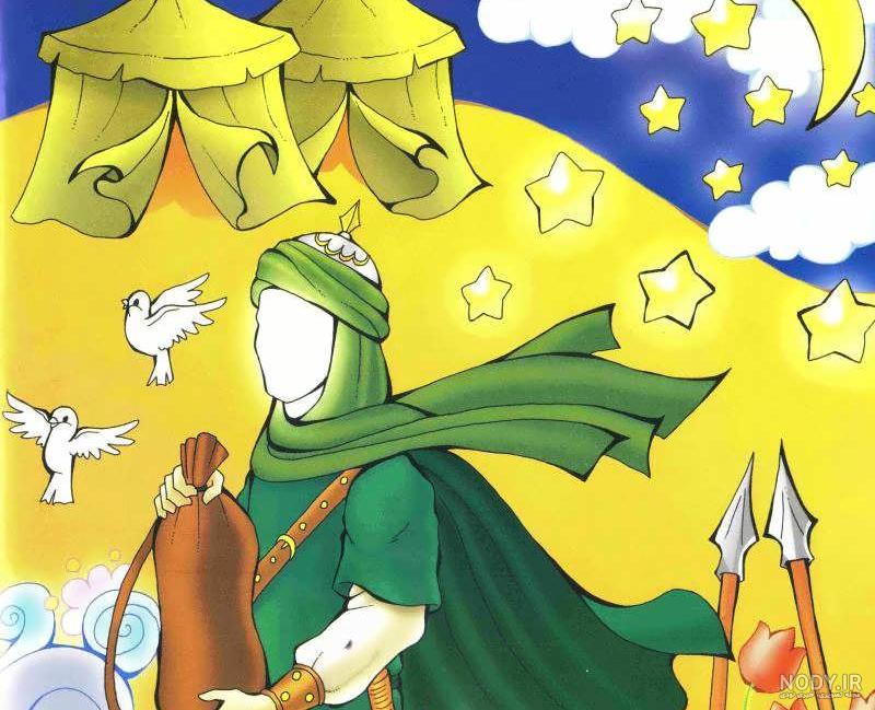 نقاشی کودکانه ماه محرم در مورد عاشورا و امام حسین برای رنگ آمیزی