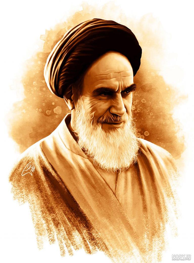 عکس با کیفیت سیاه و سفید چهره امام خمینی (ره) ازنمای نزدیک – عکس با ...