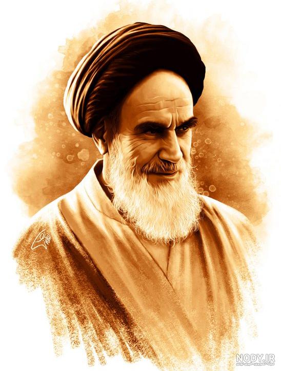 عکس با کیفیت چهره سه رخ امام خمینی و مقام معظم رهبری درکنار یکدیگر با ...