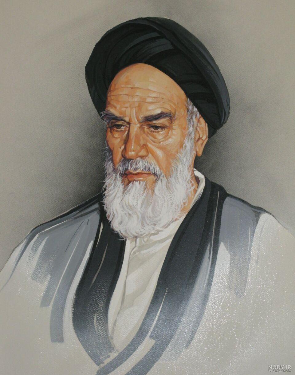 چهره امام خمینی (ره) در عکس‌ها و نقاشی‌های هنرمندان