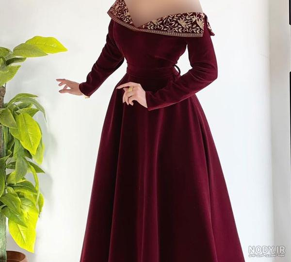 مدل لباس مجلسی یقه باز