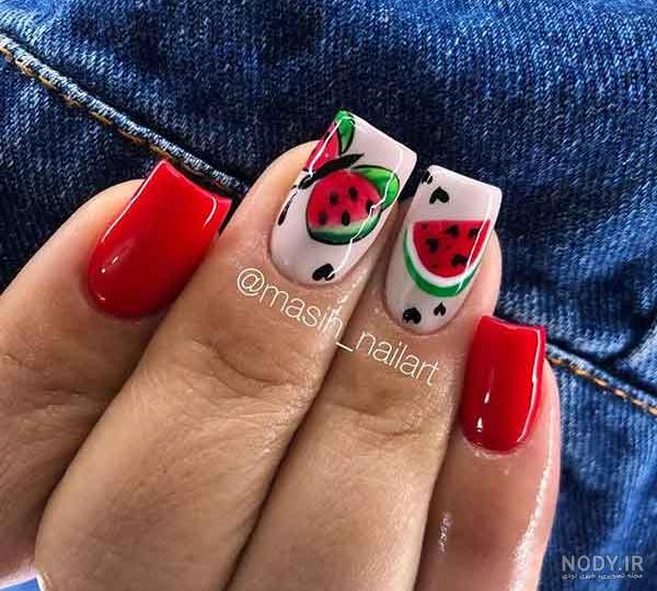 عکس طراحی ناخن برای شب یلدا