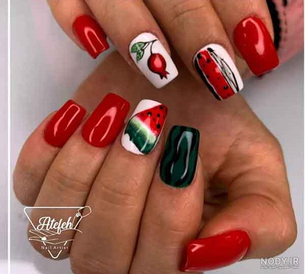 مدل ناخن مخصوص شب یلدا 1400 شیک و جدید