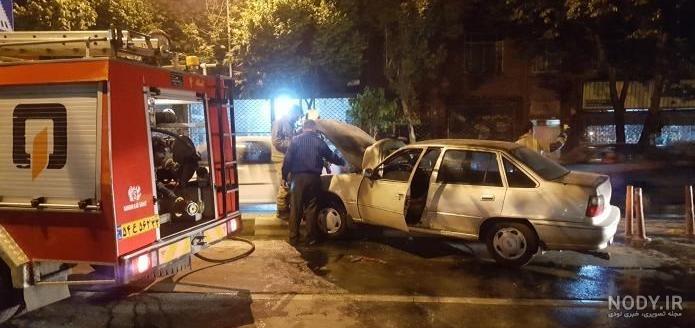 آتش گرفتن دوو سیلو پس از تصادف با جدول + تصاویر