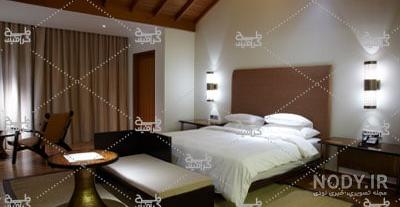 دانلود تصویر باکیفیت اتاق خواب دو نفره ,دانلود عکس مبل کرم قهوه ای ,